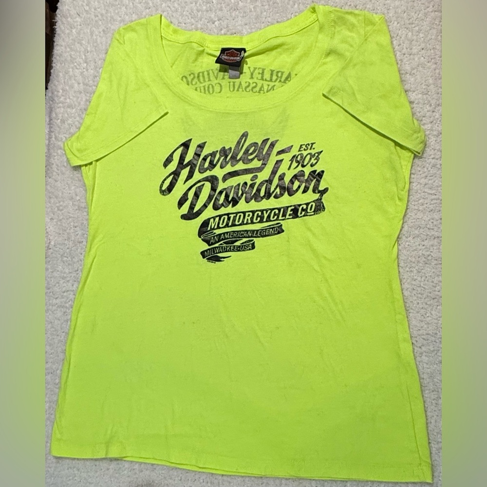 Harley-Davidson Neon Yellow Graphic Tee - Nassau County Bellmore NY | XXL